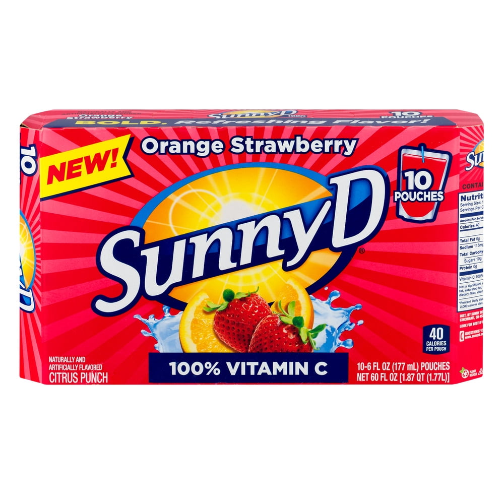 SunnyD Orange Strawberry Citrus Punch, 6 fl oz, 10 ct by Sunny Delight Beverages Company