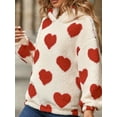thumbnail image 2 of KelaJuan Women's Fuzzy Fleece Hoodies Valentine's Day Sweatshirts Heart Print Casual Long Sleeves Shaggy Sherpa Pullovers, 2 of 6