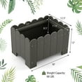 thumbnail image 3 of Gymax 2 Pack Rectangular Planter Box Weather-resistant HDPE Flower Pot w/ Drainage Gaps Grey, 3 of 10