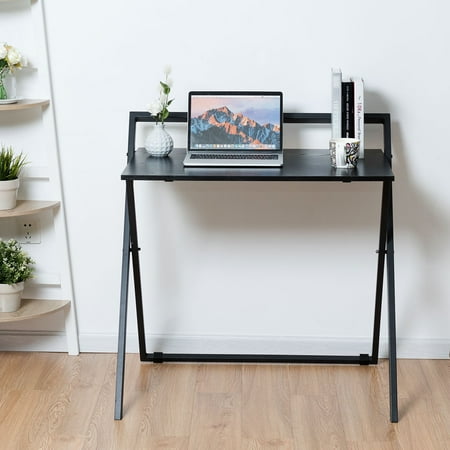 Folding Computer Desk Pc Laptop Table Study Workstation Wood Top