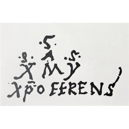 Posterazzi DPI1860665LARGE Signature & Monogram of Christopher Columbus 1451 to 1506 Poster Print, 34 x 22