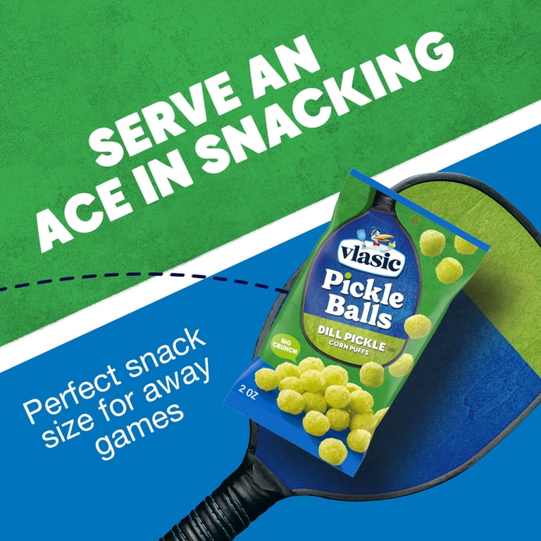 Vlasic, Pickle Balls, 2 oz, Dill Pickle Flavored Corn Puffs