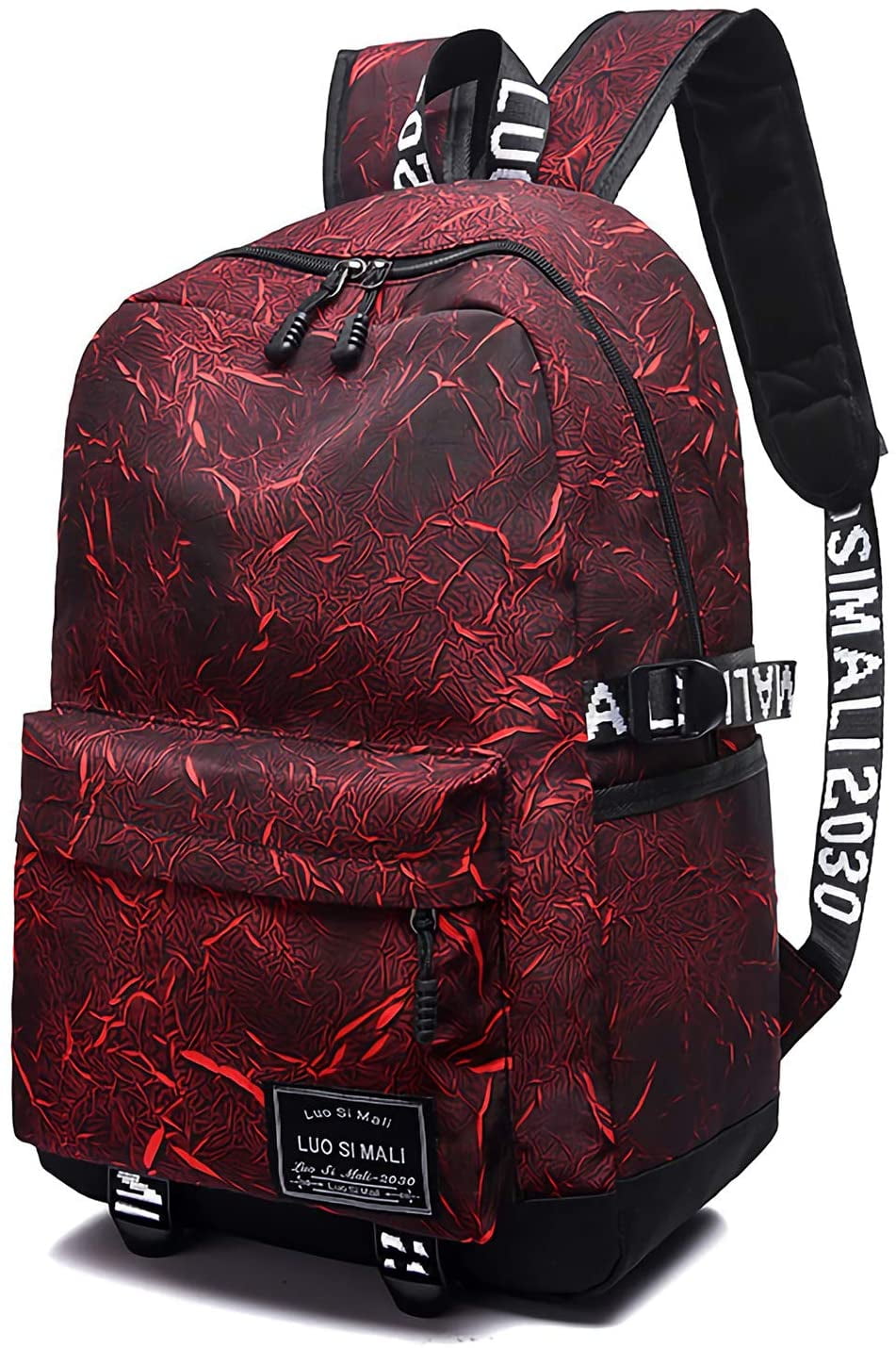 Unisex PU Leather Backpack Merry Christmas Tree Gifts Red Print Womens Casual Daypack Mens Travel Sports Bag Boys College Bookbag