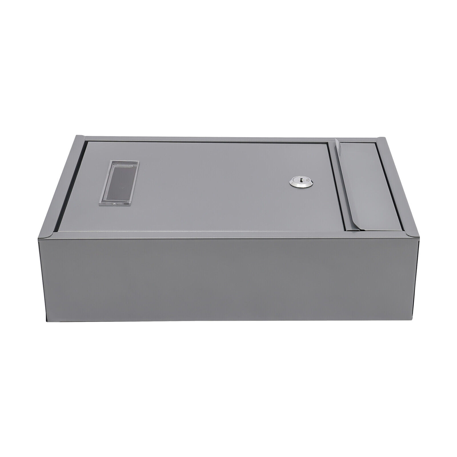 Locking Drop Box  Indoor&Outdoor 8.46*3.35*12.6in Modern Silver Wall-Mount Mailbox, Metal Mailbox with Key Lock