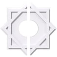 thumbnail image 1 of Ekena Millwork CMP24AL2-07000 24 in. OD x 7 in. ID Square Axel Architectural Grade PVC Contemporary Ceiling Medallion - 2 Piece, 1 of 1