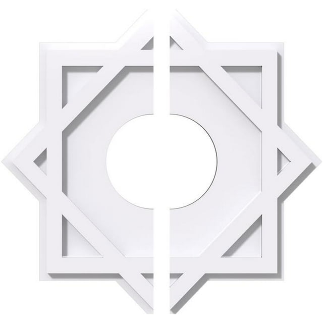 Ekena Millwork CMP24AL2-07000 24 in. OD x 7 in. ID Square Axel Architectural Grade PVC Contemporary Ceiling Medallion - 2 Piece