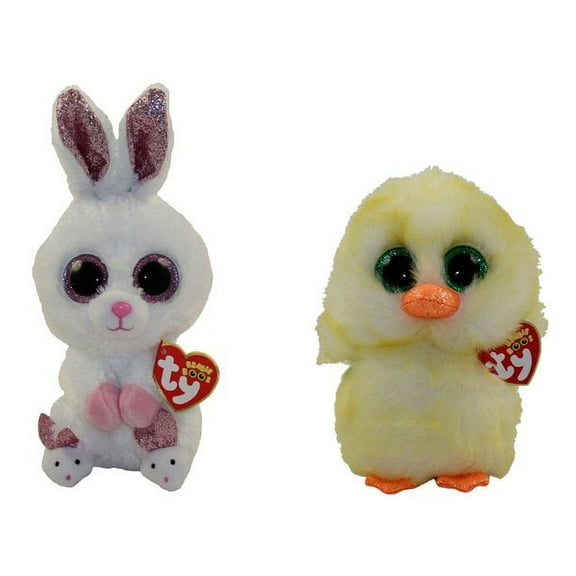 TY Beanie Boos - SET of 2 Easter 2020 Releases (SLIPPERS & LEMON DROP)(Regular Size - 6 inch) Plush