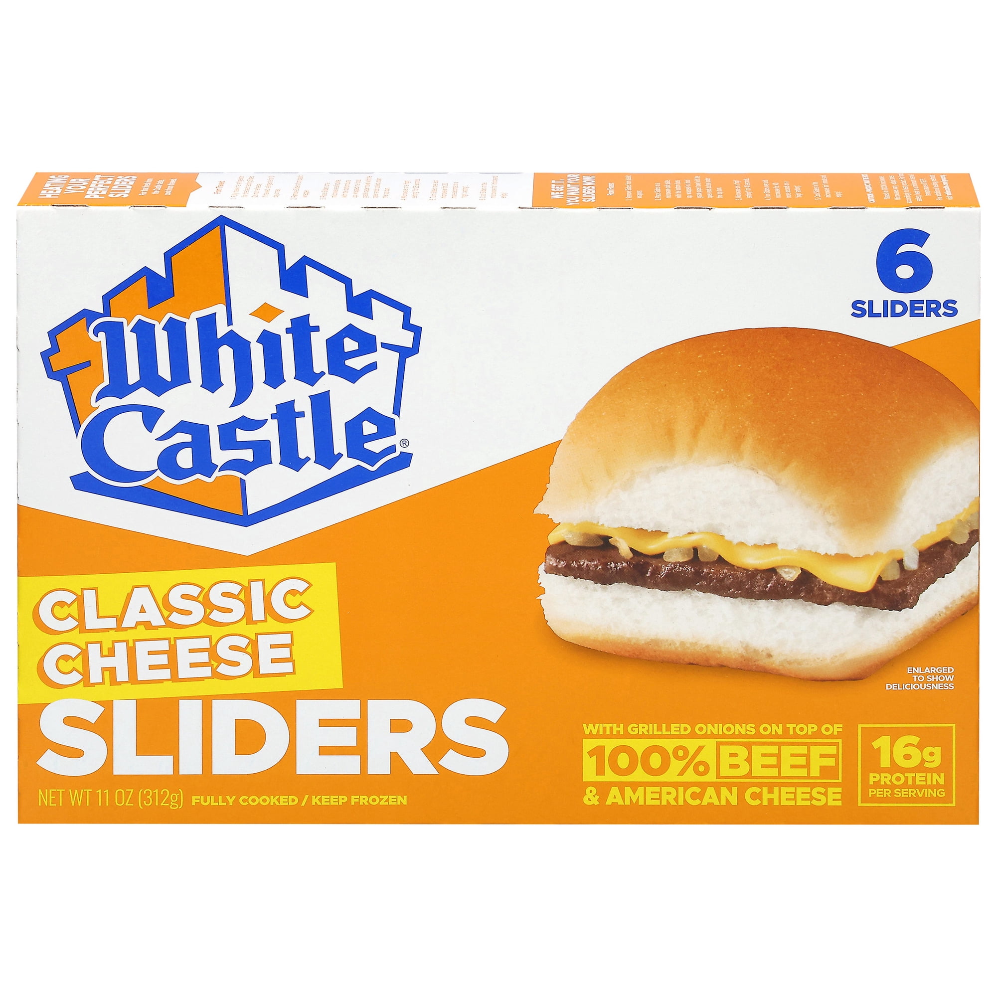 White Castle Classic Cheese Sliders, 11 oz, 6 Ct (Frozen Snack)
