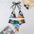 thumbnail image 5 of Gibobby Conjunto de bikini para mujer Traje de baño dividido sexy con múltiples correas de bikini dividido para mujer(Amarillo,G), 5 of 5