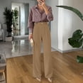 thumbnail image 6 of Inglocry Women's Wide Leg Dress Pants 2026 High Waisted Business Casual Palazzo Pants Work Office Slacks Trousers Khaki L, 6 of 9