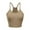Khaki, variant on Xfvqtps Built in Bra Tank Tops for Women Racerback Sleeveless Rib Spaghetti Strap Solid Color Crop Tank Top Green