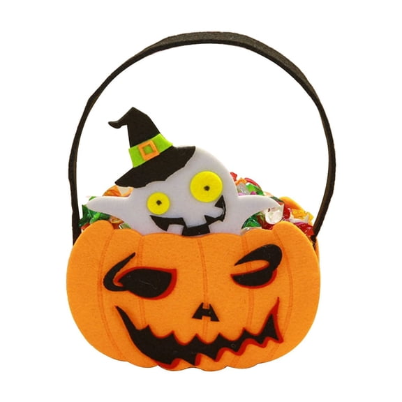 BinKFF Halloween Goodie Bags for Kids, DIY Trick or Treat Bag Kit, Make Your Own Halloween Candy Bags Goodie Bags, Felt Craft with Stickers for Kids Halloween Party Favors