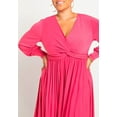 thumbnail image 2 of ELOQUII Women's Plus Size Knot Front Pleated Skirt Dress, 2 of 6