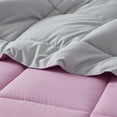 thumbnail image 4 of Nestl Twin Comforter Sets, 2 Piece Bed in a Bag, Reversible Down Alternative Bedding Set, Pink & Light Gray, 4 of 10