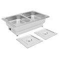 thumbnail image 6 of Rectangular Electric Chafing Dish, Buffet Food Warmer, Stainless Steel Chafing Dishes with Adjustable Temperature Control, for Wedding, Party (2 Compartments, 9.5QT), 6 of 20