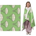 thumbnail image 2 of Kids Blanket 60 x 50 Inch Double-Sided Fleece Nap Mat for Travel,Green Parachute Printed Machine Washable, 2 of 8