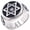 Round Design, variant on Mens Stainless Steel Six Point Hexagram Star of David Ring Size 7-13-13-Square Design