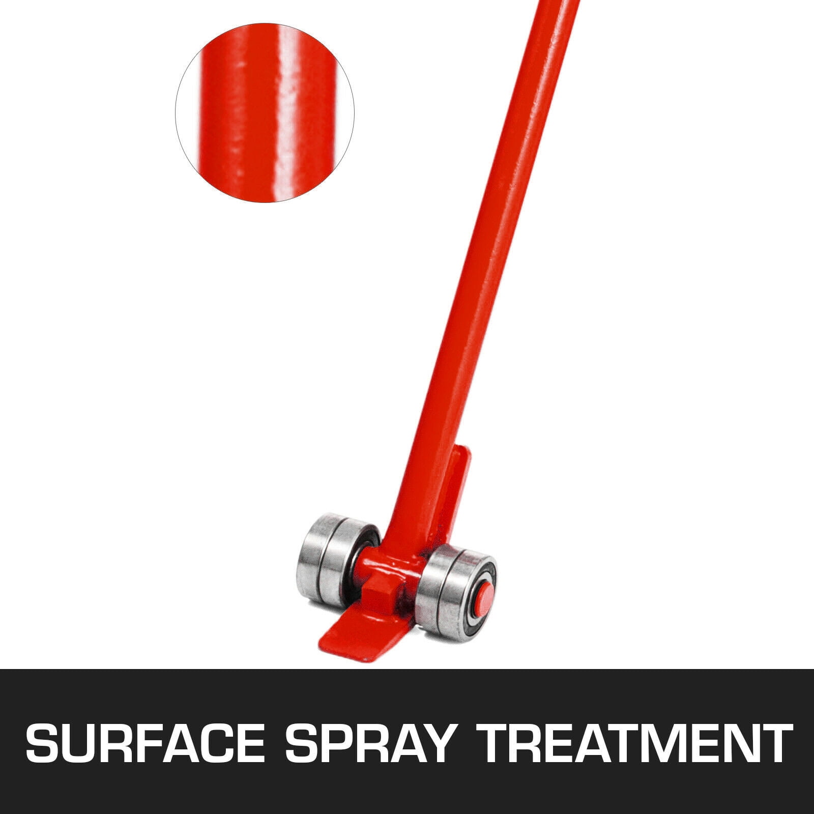 KFFKFF 3T Prylever Bar 6600 lbs Capacity Steel Pry Lever Bar Heavy Duty with Wheels Prylever with 5FT Length Handle