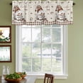 thumbnail image 3 of Coffee Gnomes Curtain Valances for Windows, Kitchen Valance Window Treatments Panel 2 Pack, Brown Buffalo Plaid Check Farmhouse Rod Pocket Short Curtains for Bathroom Bedroom 42 x 18 Inch, 3 of 8