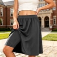 thumbnail image 3 of Knee Length Long Skorts for Girl Plain Uniform Skirts with Built in Shorts Modest Dressy Skirts for Girls (Grey 150/12Y), 3 of 4
