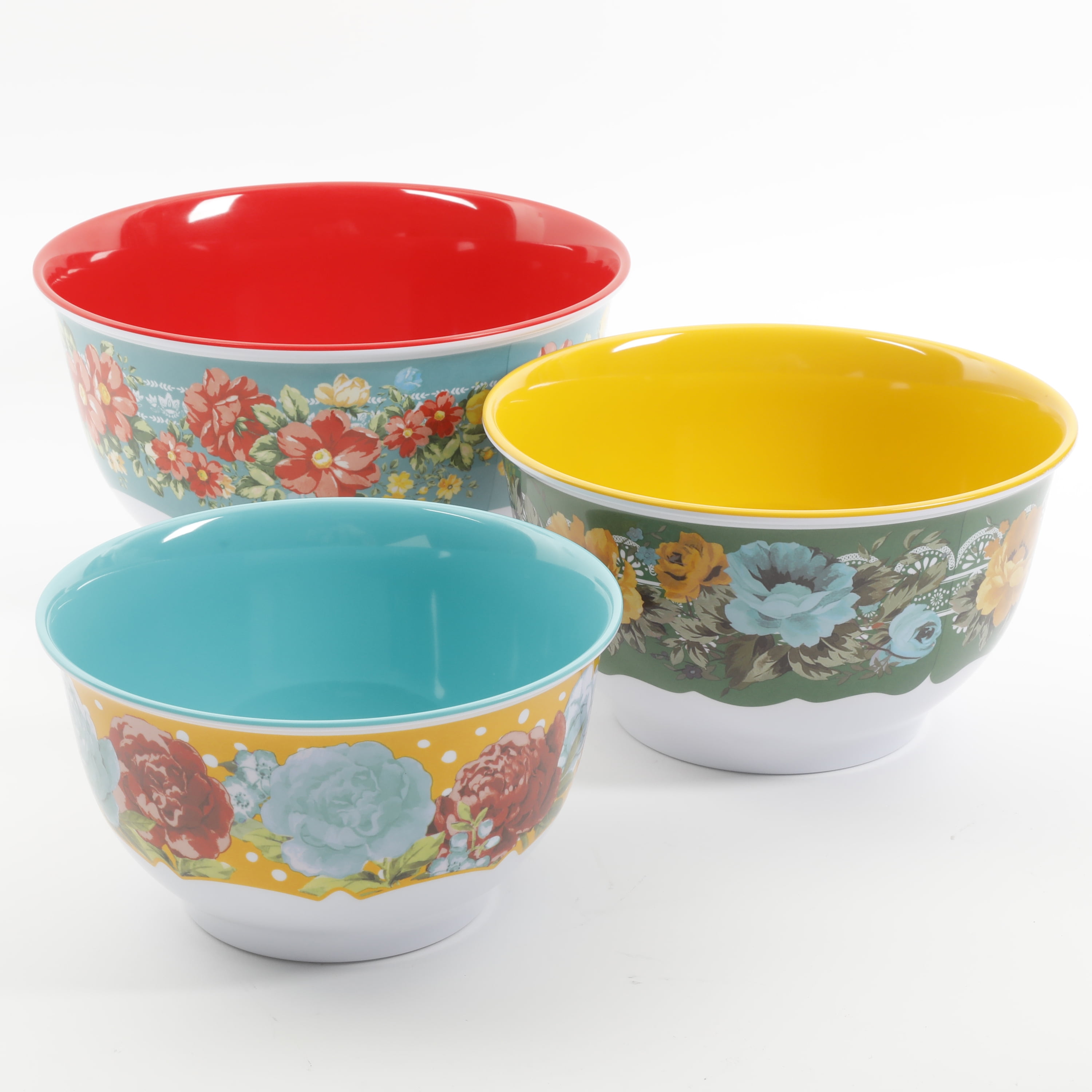 The Pioneer Woman Floral Bursts 3-Piece Serving Bowl Set, Multicolor - Zars  Buy