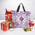 thumbnail image 7 of Single Shoulder Bag Convenience Bag 19.6×15.7×5.9in Light And Weight-Free Main Pocket Large Portable And Single Shoulder Back Mediumpurple Moroccan Trellis Hand-Drawn Sketch_2, 7 of 7