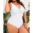 thumbnail image 2 of GFDYREE Women Plus Size One Piece Swimsuits V Neck Tummy Control Bathing Suits Front Cross Swimwear, 2 of 6
