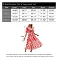 thumbnail image 3 of Alsol Lamesa Women's Summer Beach Vintage Floral Print Boho Dress Short Sleeve Midi Dress Sundress Orange, 3 of 6