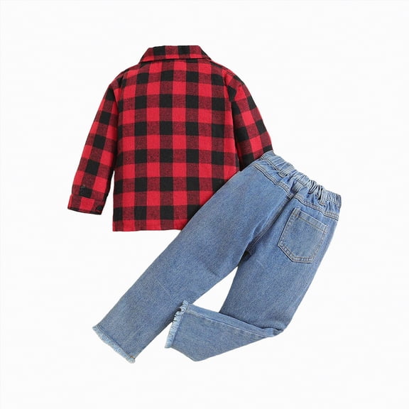 Futezty Toddler Boys Girls Clothes Fall Winter Outfit Sets, Set For Kids Long Sleeve Crew Neck Ripped Pocket 1T 2T 3T 4T 5T 6T 2PCS Everyday