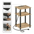 thumbnail image 6 of Furinno Just 3-Tier Turn-N-Tube USB and Type-C Charging Port End Table with Open Storage, Flagstaff Oak/Black, 6 of 8