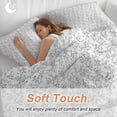 thumbnail image 4 of 3 Piece Gray Spring Floral Duvet Cover Set Full Size, Microfiber Comforter/Quilt Cover with Corner Ties and 2 Pillowcases, Summer Botanical Watercolor All Season Soft Bedding with Zipper Closure, 4 of 8