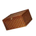 thumbnail image 1 of Cesta organizadora de almacenamiento, caja de almacenamiento tejida con tapa para el escritorio del lavadero café, 1 of 9