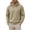 Khaki, variant on Atkumj Waffle Hoodies for Men Trendy Adjustable Drawstring Hooded Sweatshirt Casual Solid Color Long Sleeve Pullover Hoodie