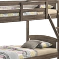 thumbnail image 3 of Twin Over Twin Bunk Beds Curved Headboards Ladder Straight Legs Brown, 3 of 5