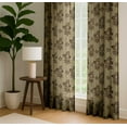 thumbnail image 4 of Vargottam 84 Inch Rod Pocket/Back Tab Cotton Curtains for Windows and Doors - Light Filtering Cotton - Light Filtering Drapes For Doors - Set of 2 Panels, 52"x84" - Block Floral Design (Brown), 4 of 8