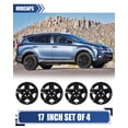 thumbnail image 1 of 4Pcs 17 inch Steel Hubcaps for Toyota Rav4 2013 2014 2015 2016 2017 2018,Snap-on Installation with Retention Rings,Black Lacquer, 1 of 7