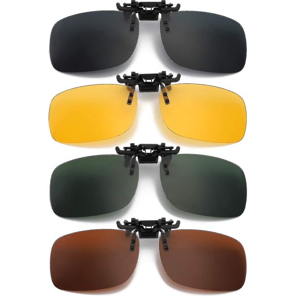 4 piezas de clip para el sol, gafas de sol polarizadas con clip, gafas de sol para hombres y mujeres para conducir y actividades al aire libre Starlight