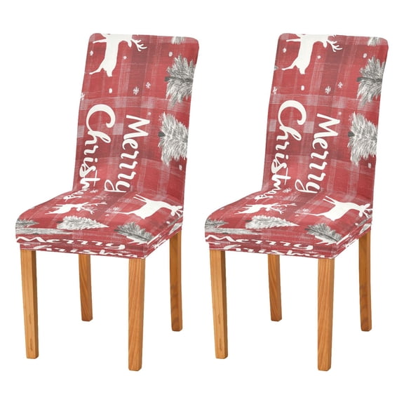 BZSMCE Chairs Slipcovers Dining Chair Covers Christmas Trees and Reindeer Creative Pattern