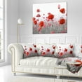 thumbnail image 3 of Designart Amazing Red Poppy Flower Garden - Flower Throw Pillow - 18x18, 3 of 5