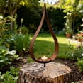 thumbnail image 4 of Iron Flame Candle Holder Vintage Metal Art, Weathered Iron Votive Stand, Candle Cup with Flame Motif, For Tabletop Living Room Garden Patio, Durable Rustic Finish, 4 of 8