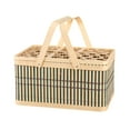 thumbnail image 2 of Cesta tejida de bambú Cesta de almacenamiento Cesta portátil Cesta de compras Cesta de compras Cesta de compras para bocadillos Cesta de compras para A, 2 of 8