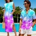 thumbnail image 3 of Yuyamidu Matching Beach Outfits for Couples Palm Tree Shirt Men Hawaiian Shirts Summer Maxi Dresses for Women Crew Neck Loose Split Long Maxi Beach Dress with Pockets Short Sleeve Shirts Woman XS, 3 of 7