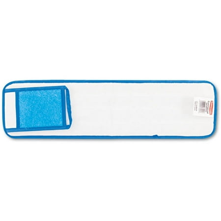 Rubbermaid Commercial Microfiber Wet Room Pads, 24" Long, Split Nylon/Polyester Blend, Blue, 12/pack