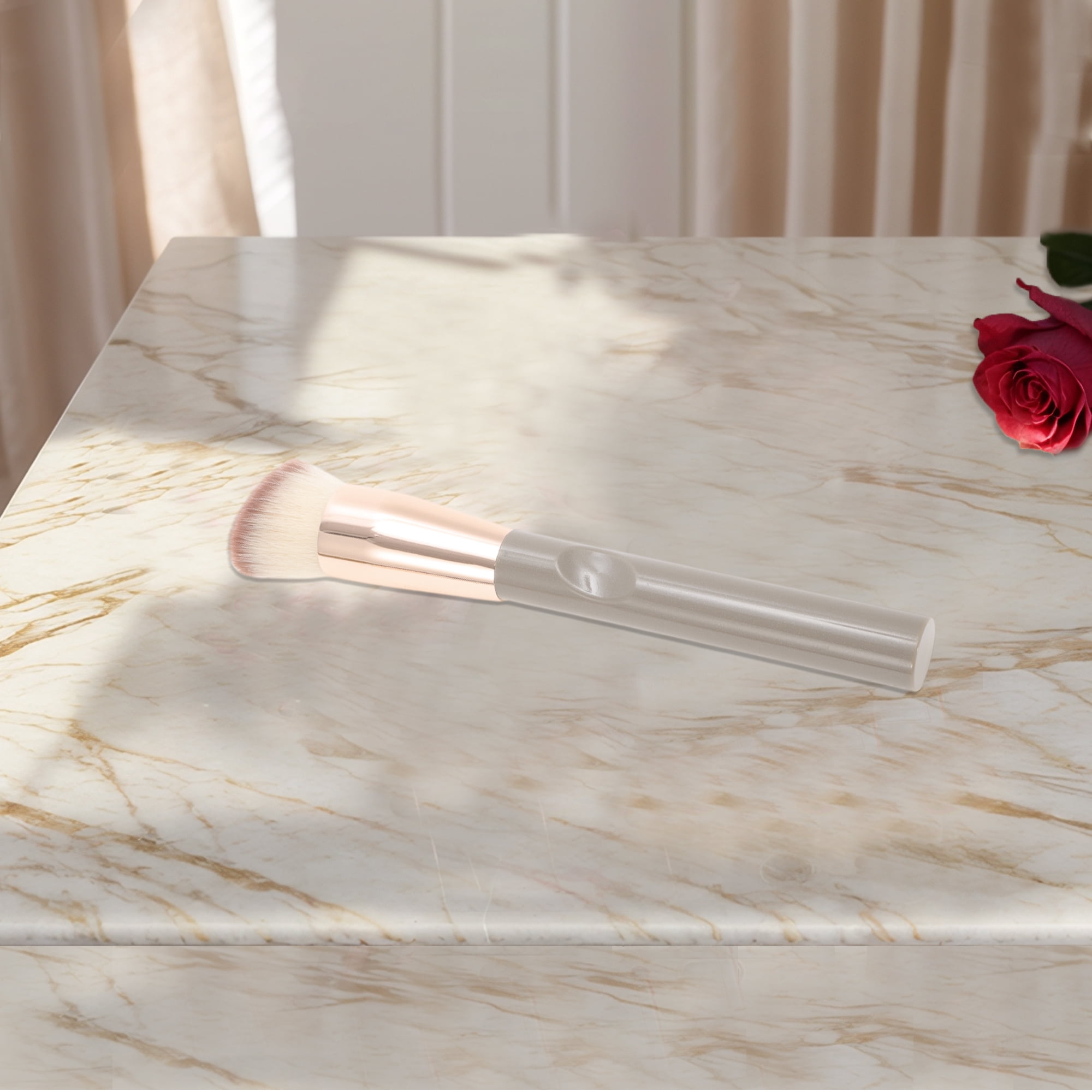 Unique Bargains 1 Pc Durable Foundation Brush Light Coffee Color