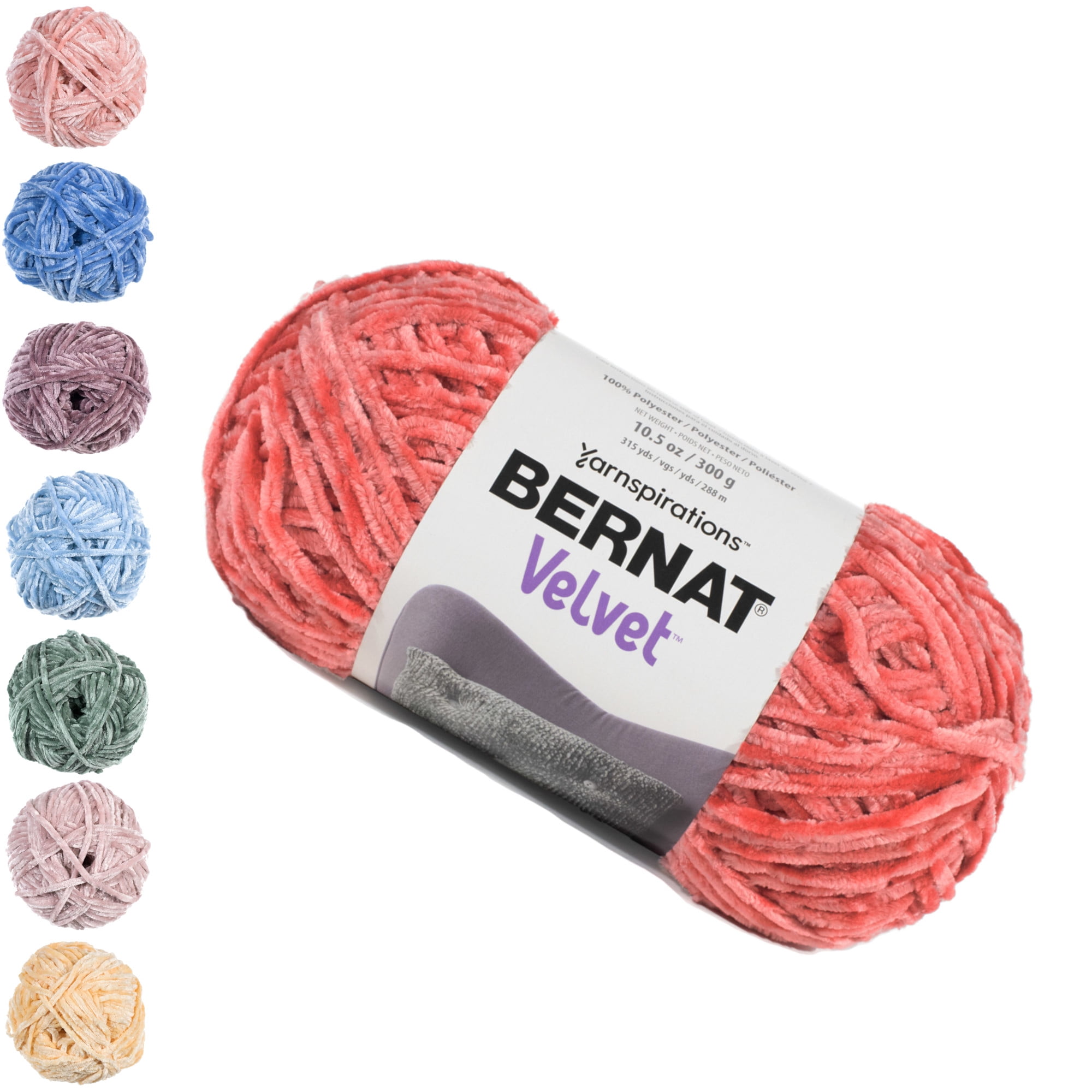 Bernat Velvet Blush Pink Yarn - 2 Pack of 300g/10.5oz - Polyester - 5 Bulky  - 315 Yards - Knitting/Crochet