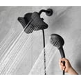 thumbnail image 2 of 2.5GPM Shower Heads with Handheld  Combo: High  Rain Shower Heads with Built-in Power Wash, 9 Mode Adjustable Dual Rainfall Showerhead with Anti-Clog Nozzles and Hose, Black, 2 of 6