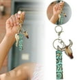 thumbnail image 1 of Hearth & Gear [ Keychain] Ethnic Style Green Bull Head Color Western Bag Charm, 1 of 3