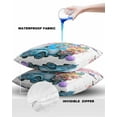 thumbnail image 4 of Pack of 2 Outdoor Pillow Covers, Easter Blue Truck Pull Easter Eggs Roses Cherry Blossom Waterproof Square Throw Pillowcase Cushion Decorative Pillow Covers for Couch Patio Tent, 20x20 in, 4 of 6