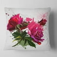 thumbnail image 2 of Designart Red Peonies Sketch Watercolor - Floral Throw Pillow - 16x16, 2 of 5