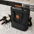 thumbnail image 2 of Portable Insulated Wine Cooler Bag - Leakproof Travel Tote with Shockproof Padding for Wine Bottles, Ideal for Picnics, Camping, and Outdoor Adventures Black, 2 of 8